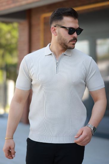Erkek Fermuarlı Yakalı Kısa Kollu Tshirt resmi